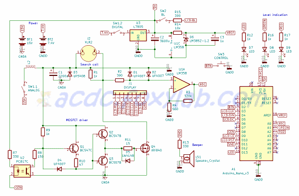 металлодетектор на Arduino FoxyPi